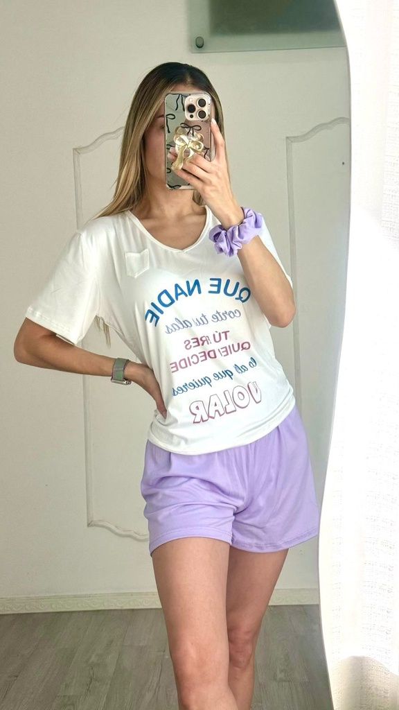 Pijama Alas short (Chica-Mediana, Esencial)