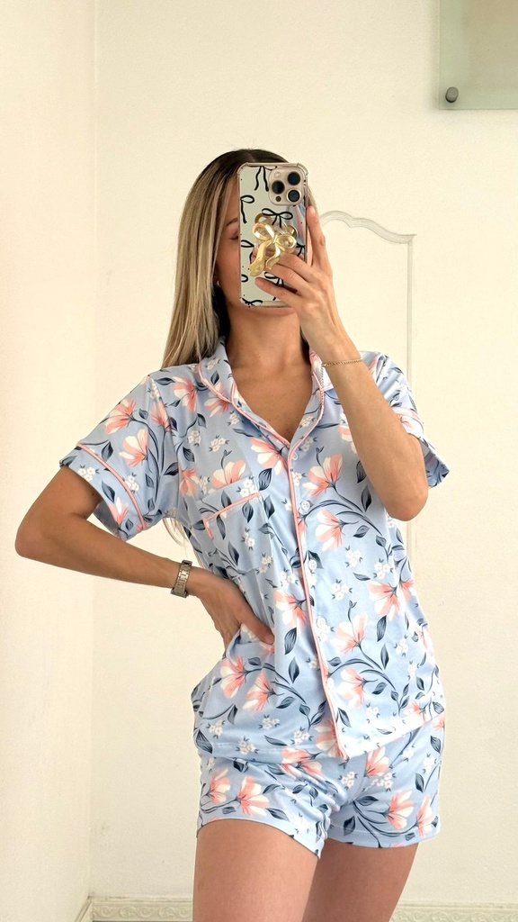 Pijama Amanecer Floral botones (Chica-Mediana, Esencial)