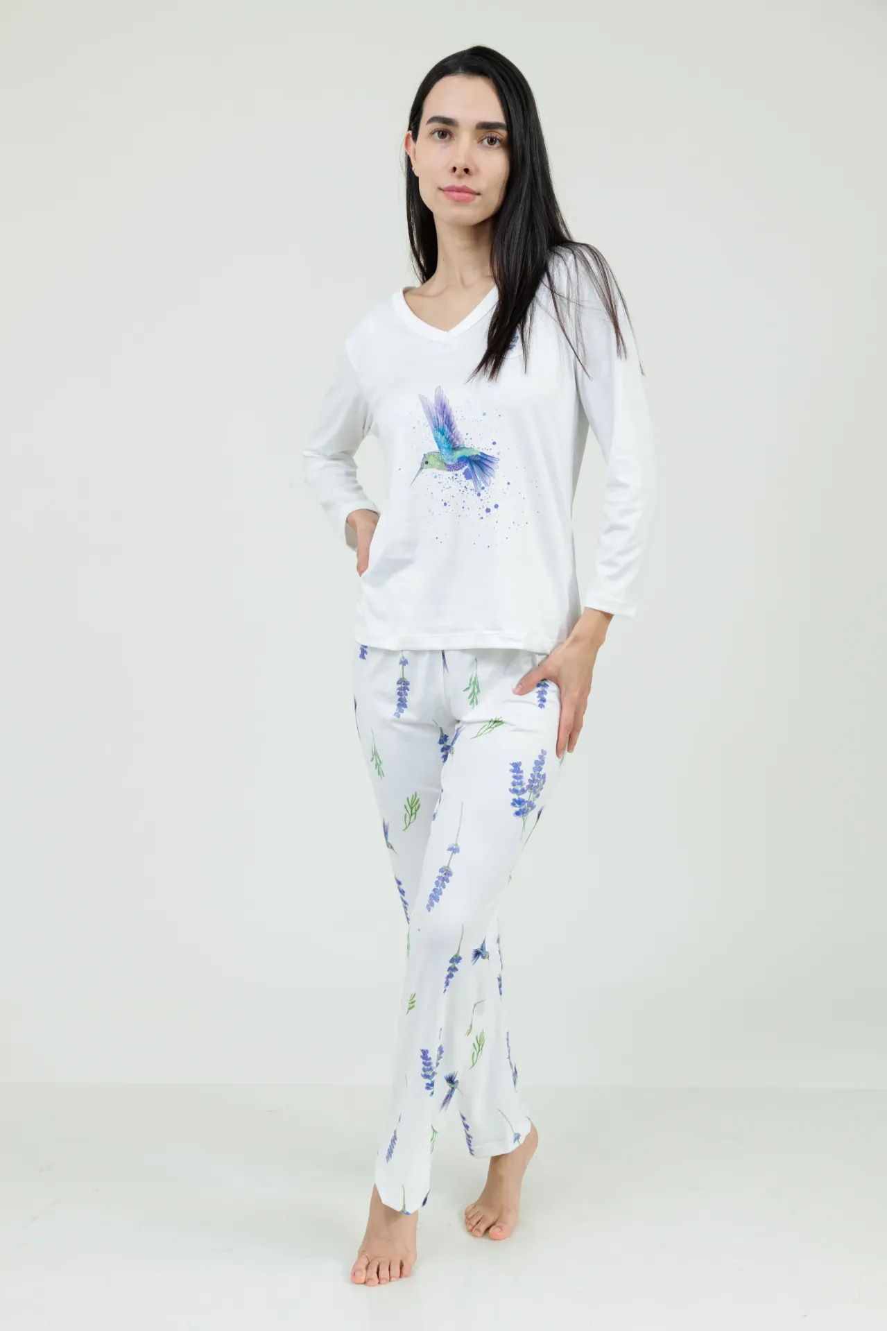 Pijama energía y vitalidad (Chica-Mediana, Pantalón manga larga, Esencial)