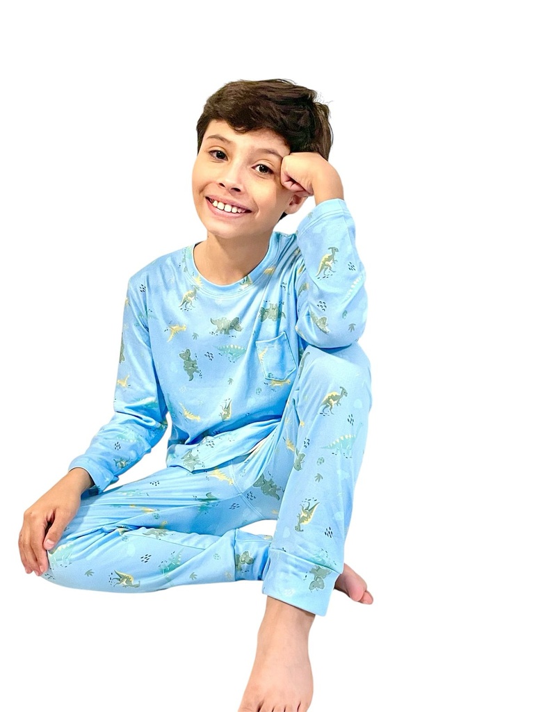 Pijama Dinos niños (2 a 4, Pantalón manga larga)