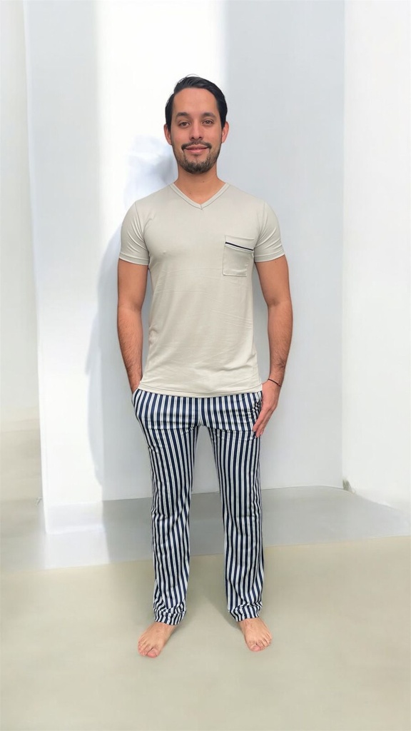 Pijama de Caballero (Chica-Mediana, Pantalón manga larga)